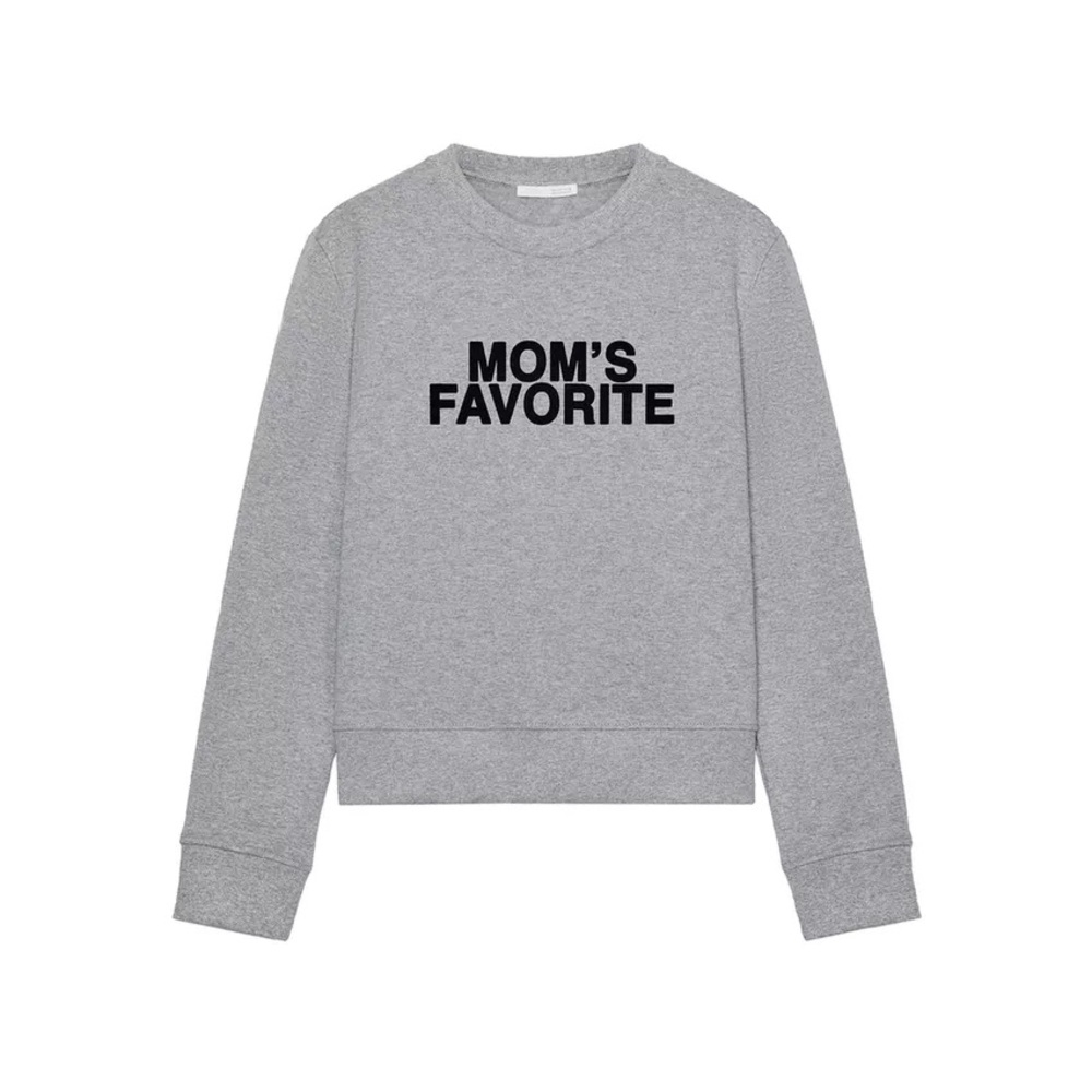 ZARA Front Text Sweatshirt - Gray Marl - Medium